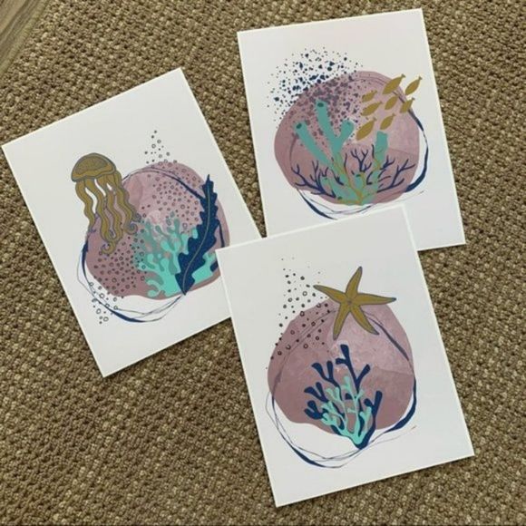 Modern star fish illustration abstract art print - Picture 2 of 15
